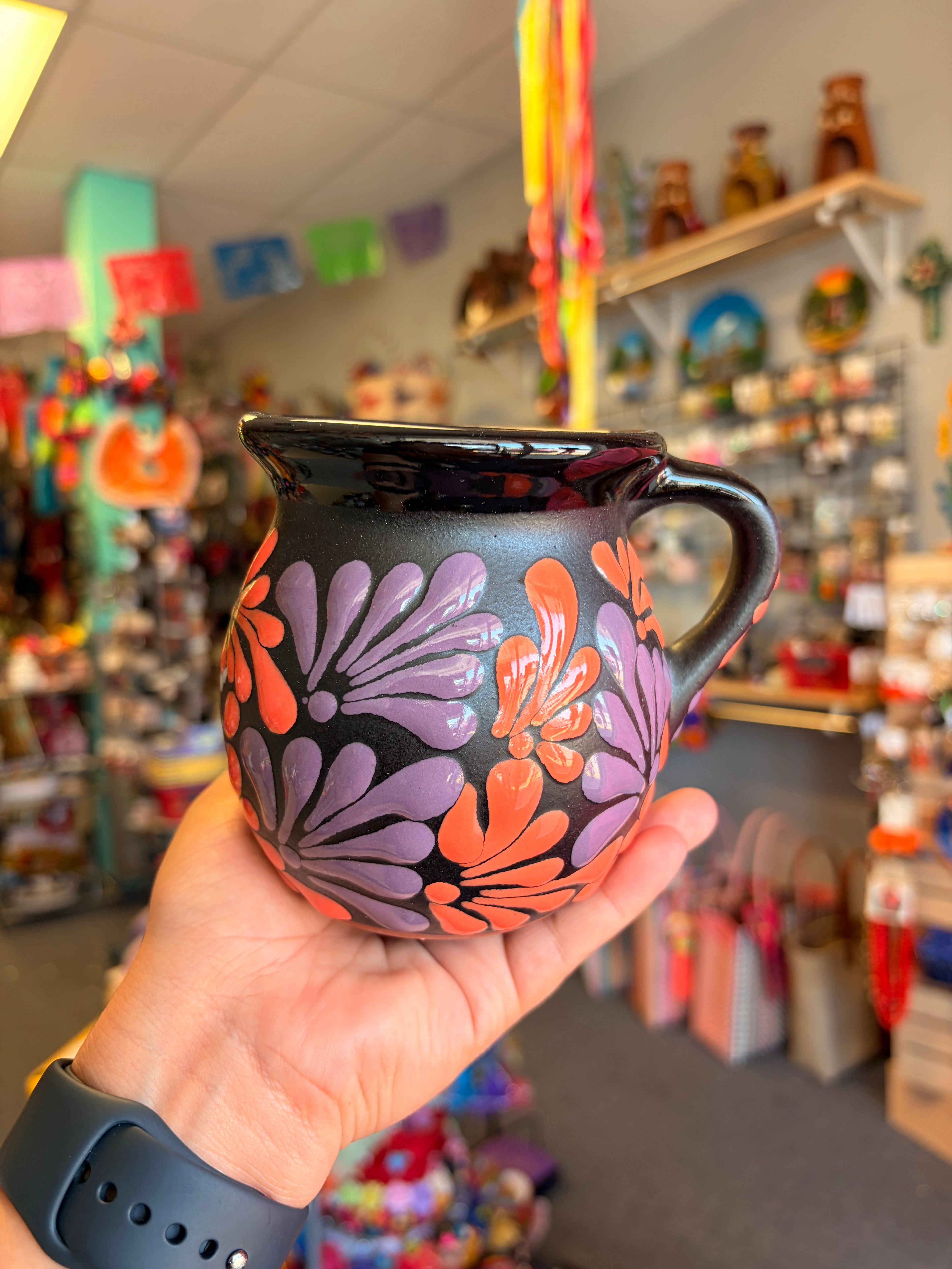 Black rimmed ghostie mug