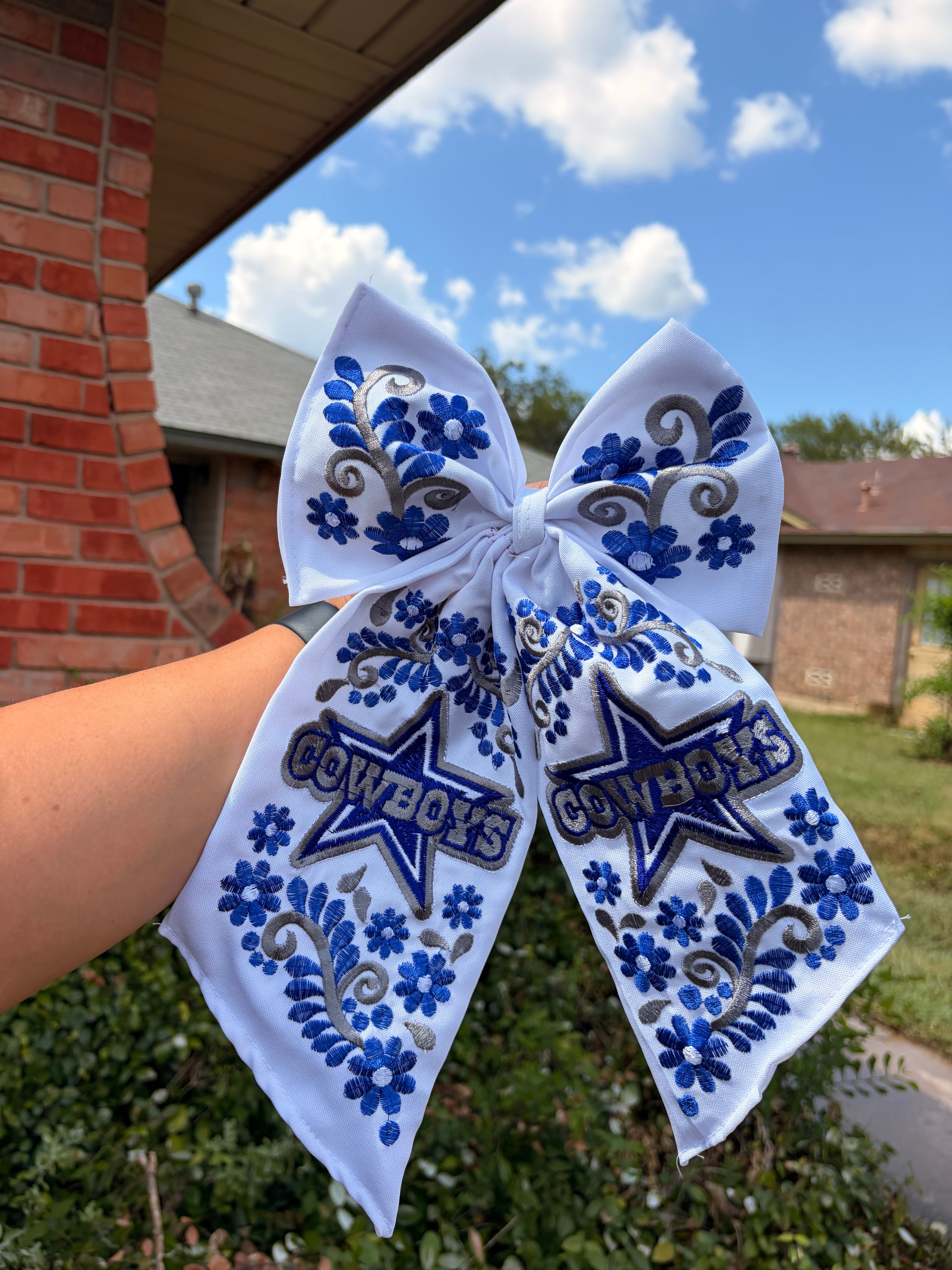 Cowboys White Jumbo Bow