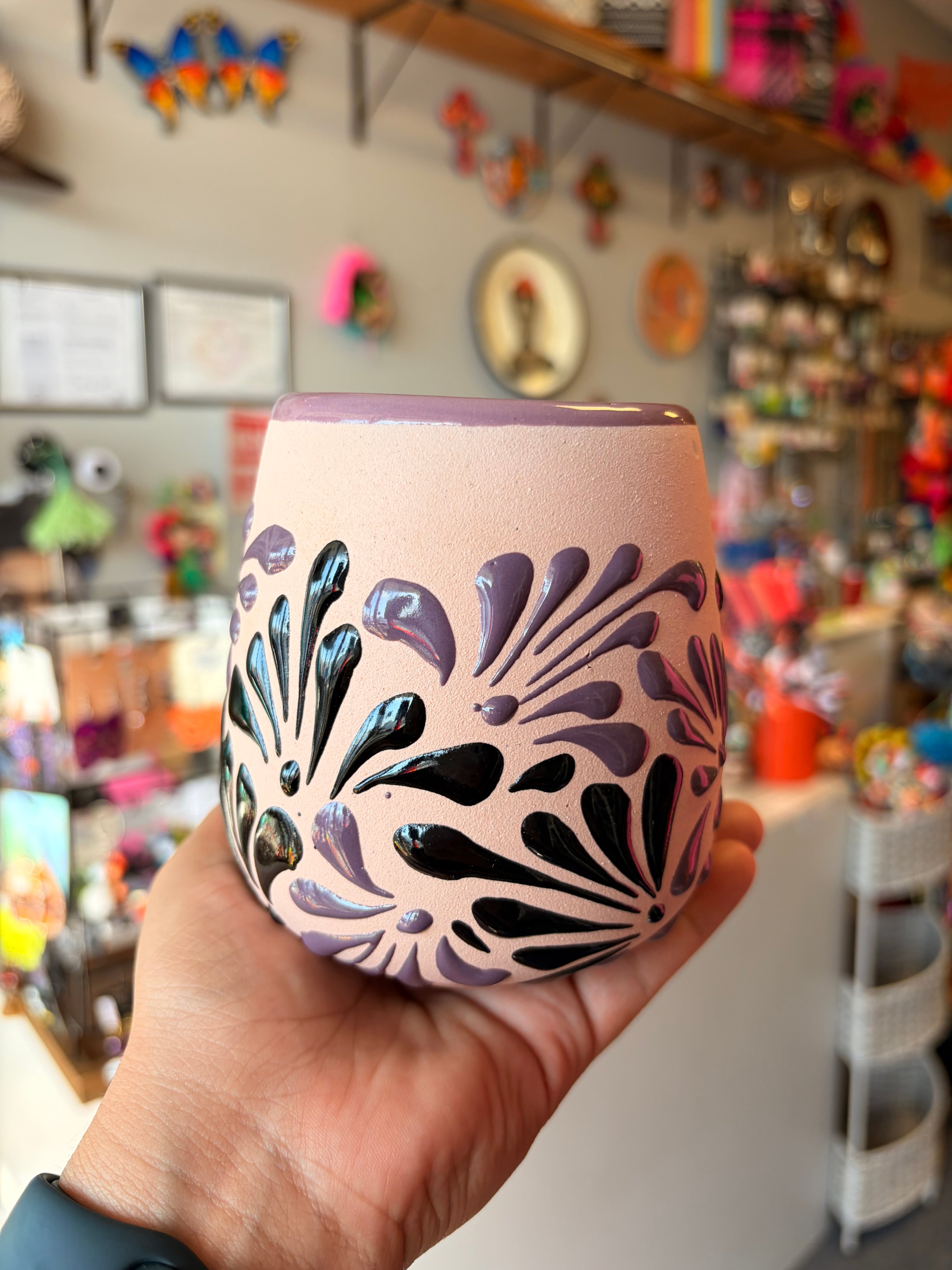 Purple ghostie wine glass