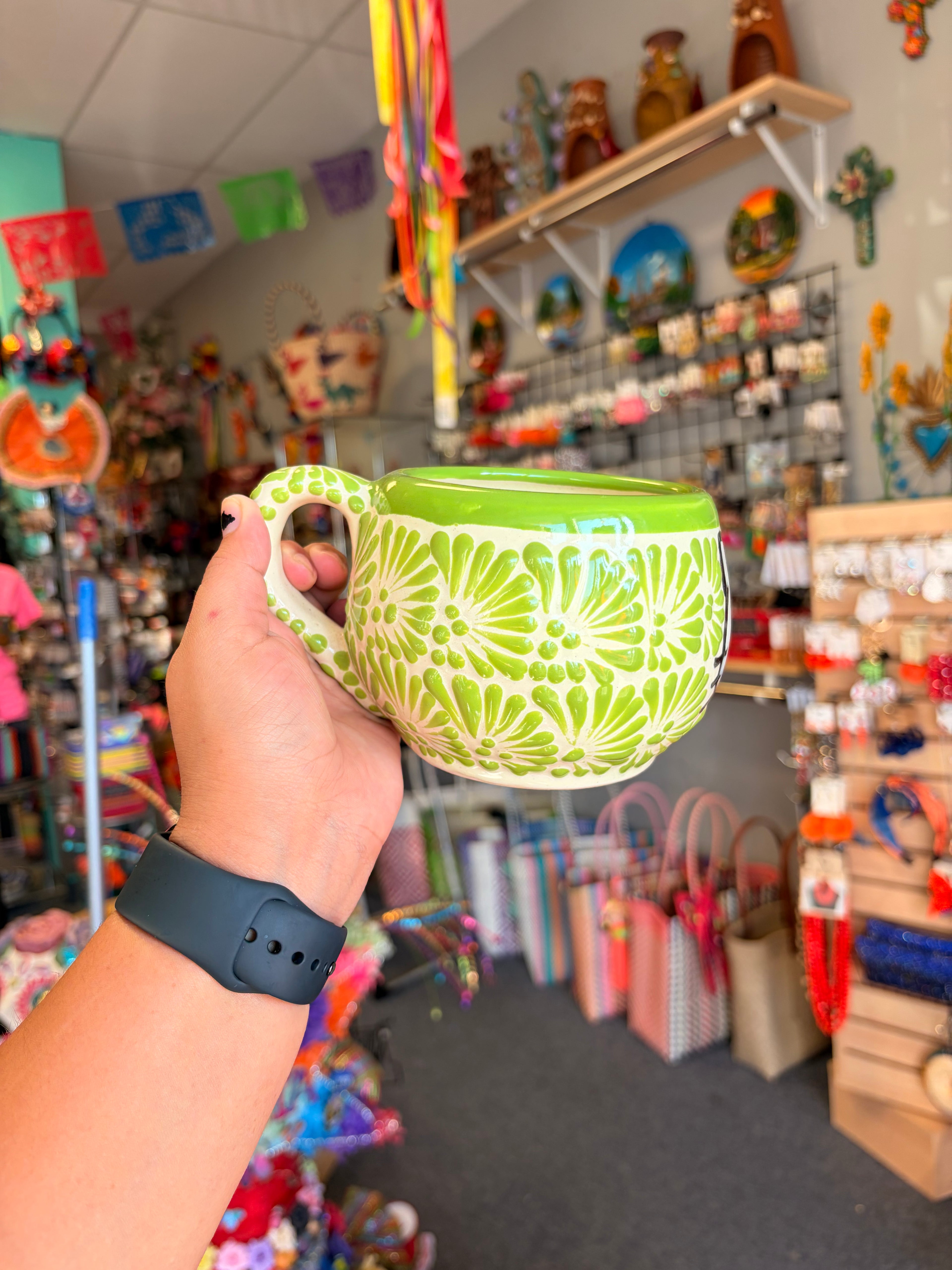 Talavera Kitty Mug Lime