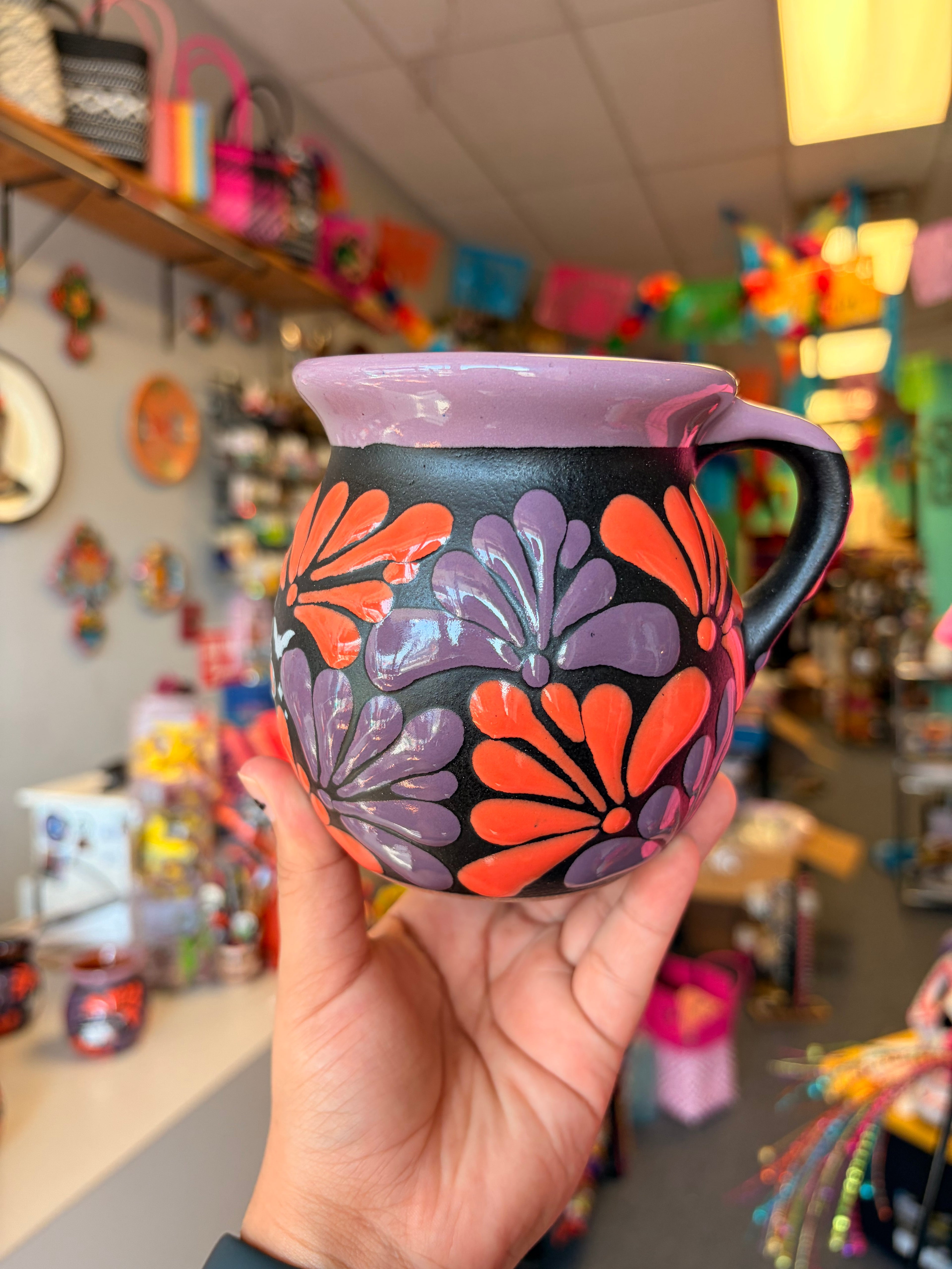 Purple rimmed ghostie mug