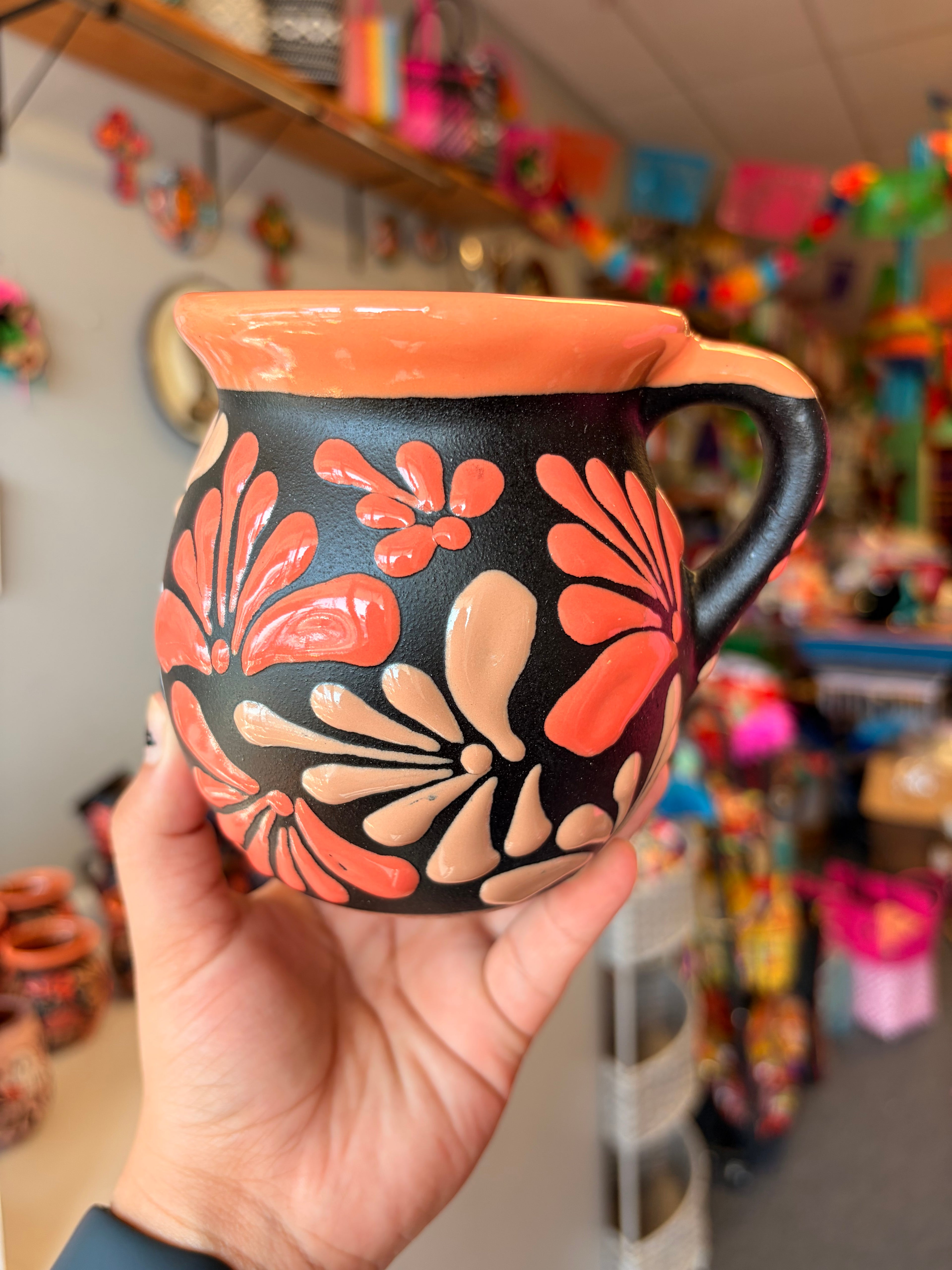 Orange Rimmed Black Cat/Pumpkin Mug