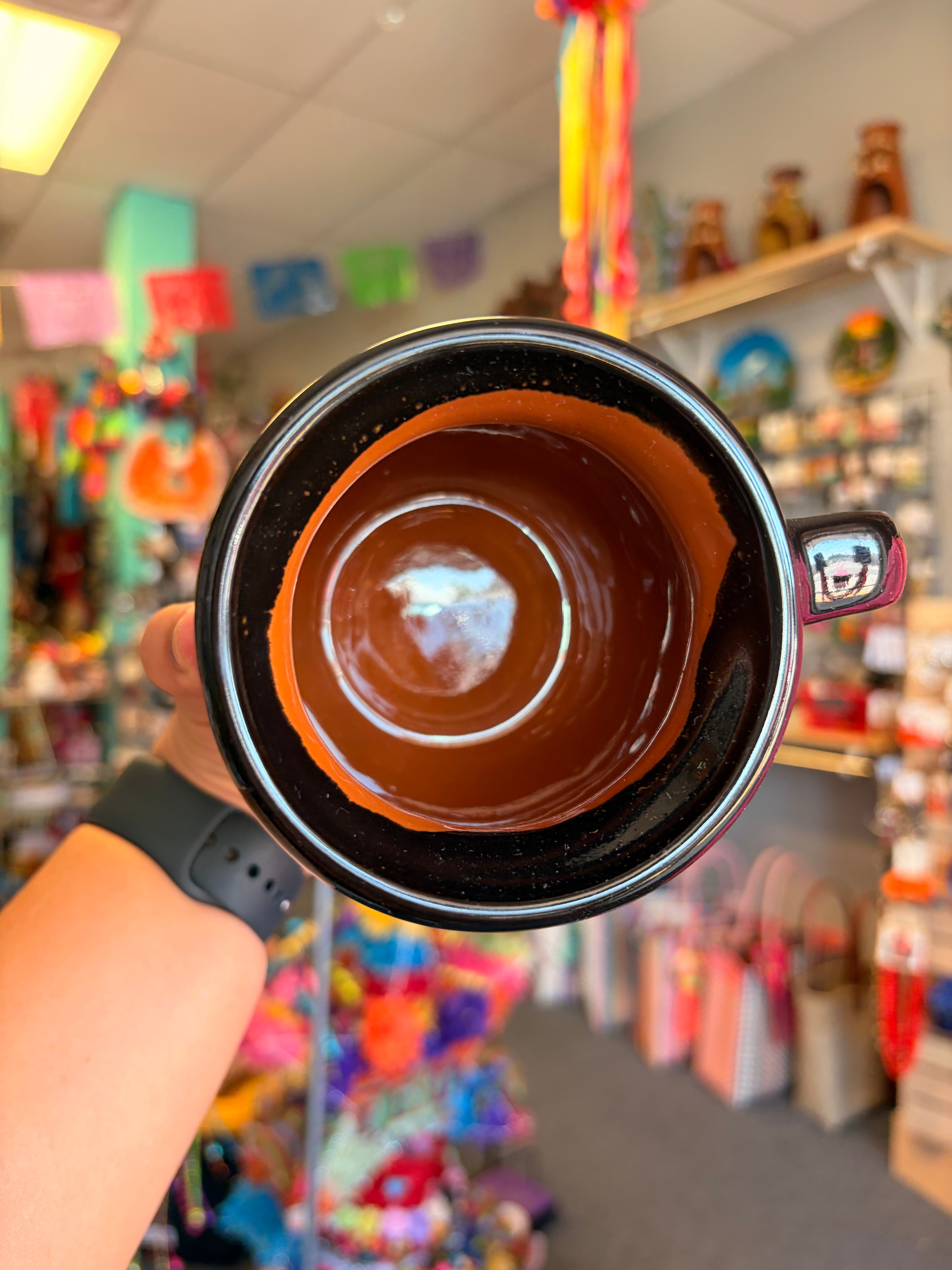 Black rimmed ghostie mug