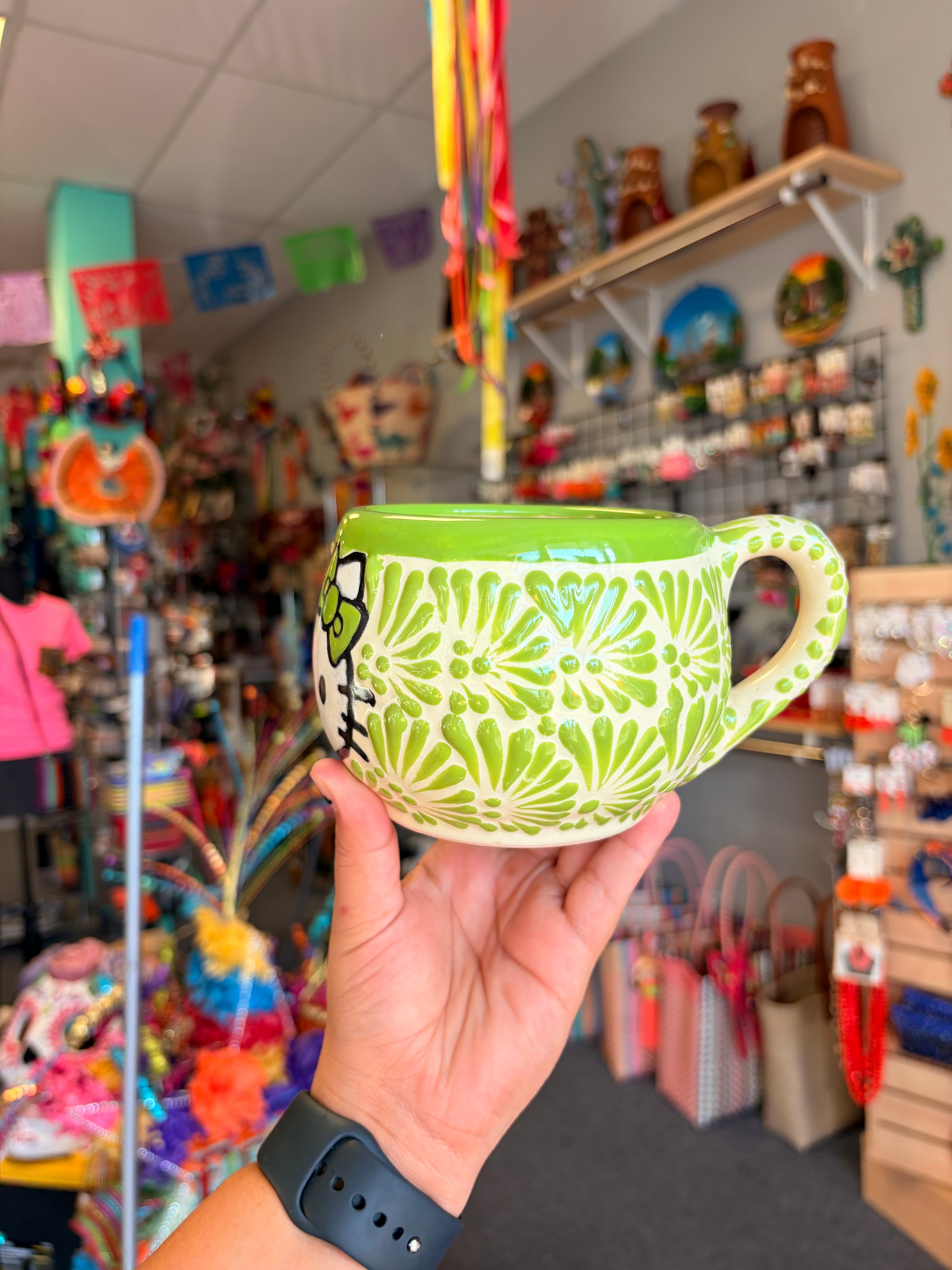 Talavera Kitty Mug Lime