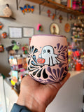 Purple ghostie wine glass
